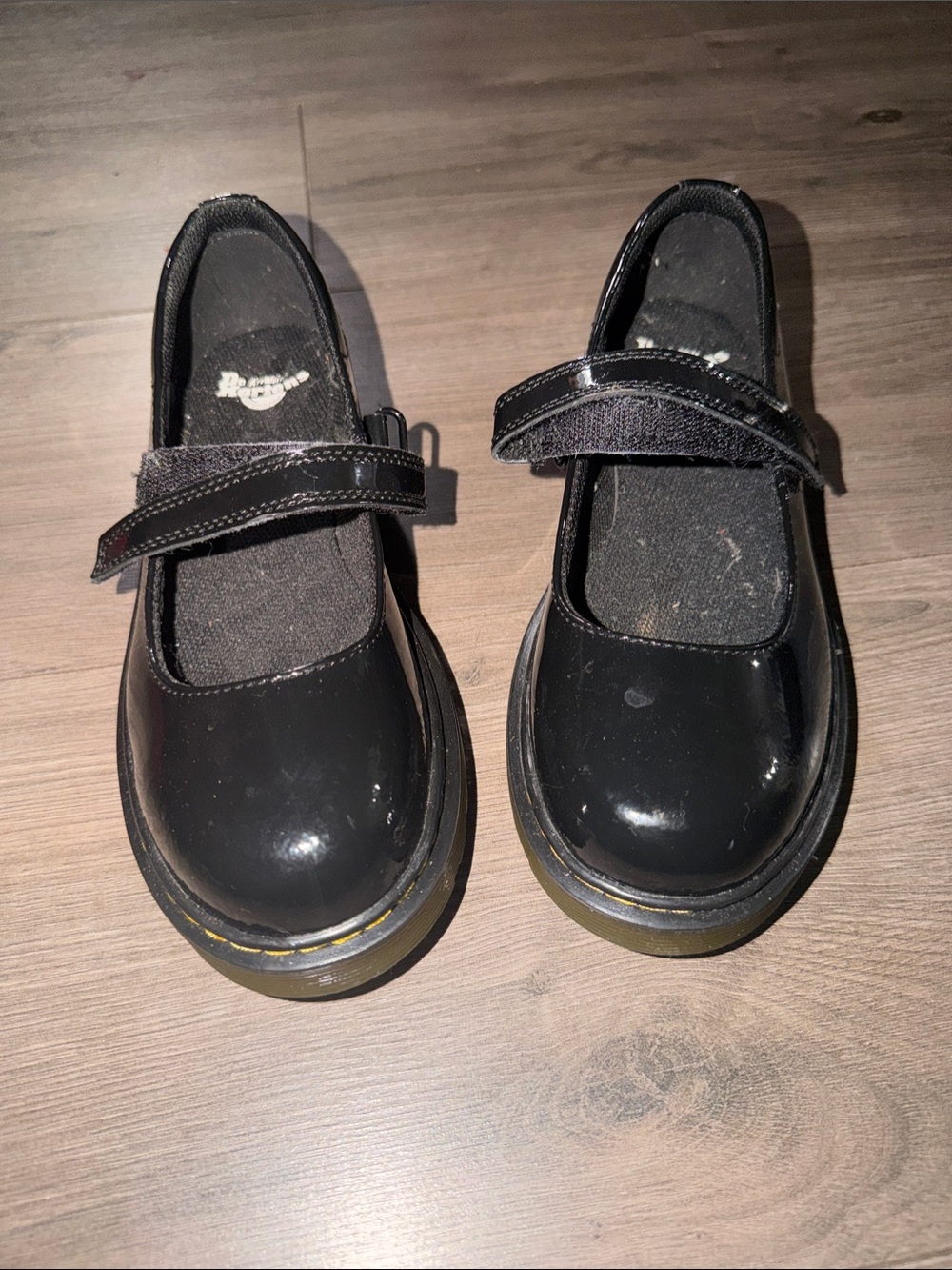 Dr. Martens Girls Black Patent Mary Jane Strap Shoes